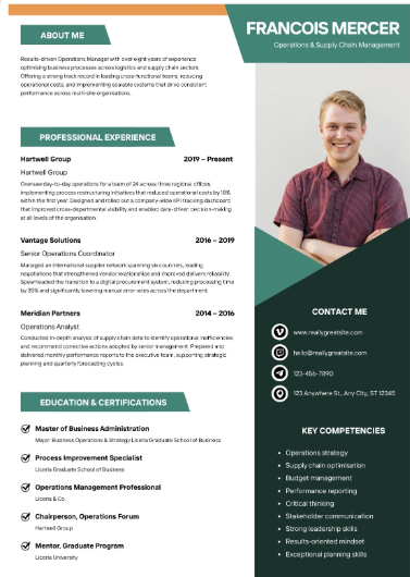 Professional CV Sample 70